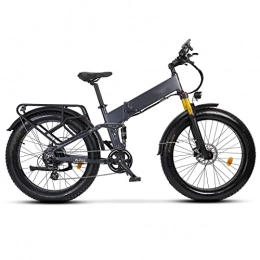 LWL Bike LWL Electric Bikes for Adults 750W Folding Electric Bikes for Adults 26 Inch Fat Tire Electric Mountain Bike 25 Mph with Removable 48V 14Ah Lithium 8 speed Ebike (Color : Matte Grey)