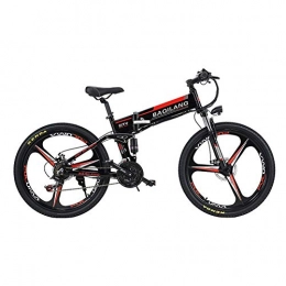 LYGID Folding Electric Mountain Bike LYGID Electric Bike 48V 350W10AH Mountain 7 Speeds 26 inch dual hydraulic disc brake Road Bicycle Snow Bike and Suspension Fork (Removable Lithium Battery), Black, A