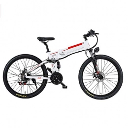 LZMXMYS Folding Electric Mountain Bike LZMXMYS electric bike, 26'' Electric Bike, Electric Mountain Bike 350W Ebike Electric Bicycle, 20KM / H Adults Ebike with Removable 48V / 12Ah Battery Lithium, Professional 21 Speed Gears (Color : White)