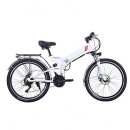 LZMXMYS Bike LZMXMYS electric bike, 26 Inch Electric Bike Folding Mountain E-Bike 21 Speed 36V 8A / 10A Removable Lithium Battery Electric Bicycle for Adult 300W Motor High Carbon Steel Material (Color : White)