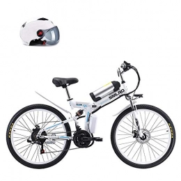 LZMXMYS Bike LZMXMYS electric bike, 26" Power-Assisted Bicycle Folding, Removable Lithium Battery 48V 8AH, 350W Motor Straddling Easy Compact, Folding Mountain Electric Bike (Color : White)
