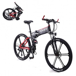 LZMXMYS Folding Electric Mountain Bike LZMXMYS electric bike26 In Electric Bike for Unisex with 350W 36V 8A Lithium Battery Folding Electric Mountain Bike 27 Speed Aluminum Alloy with Front and Rear Mechanical Disc Brakes Bicycle Deadweig