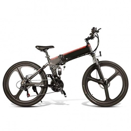 LZMXMYS Folding Electric Mountain Bike LZMXMYS electric bikeElectric Off-road Bike, 350w Brushless Motor 26 Inch Adults Electric Mountain Bike 21 Speed Removable 48v Battery Dual Disc Brakes Removable Lithium-ion Battery (Color : Black)