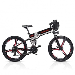 Shengmilo Folding Electric Mountain Bike M80 21 Speed Folding Bicycle 48V*350W 26 inch Electric Mountain Bike Dual Suspension With LCD Display 5 Pedal Assist (Double Battery Black-IW, 12.8A)