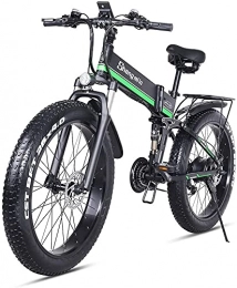 MAMINGBO 1000W Electric Bicycle, Folding Mountain Bike, Fat Tire Ebike, 48V 12.8AH,Colour Name:Red (Color : Green)