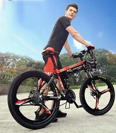 MDDCER Folding Electric Mountain Bike MDDCER Foldable Men Electric Mountain bycicles - Double Disc Brake And Full Suspension Bike, 48V 14.5Ah 400W Ebike With Magnesium alloy Rim and Smart LED Meter27 Speed A