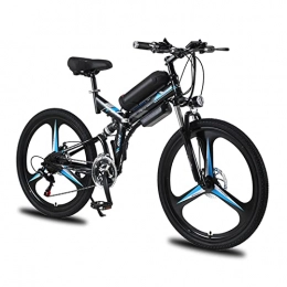 Electric oven Folding Electric Mountain Bike Men / Women Foldable 26 Inch Electric Bike 350W 10Ah 36V Lithium Battery Auxiliary Electric Bike Multi-Mode Electric Mountain Bicycle (Color : Blue)