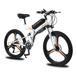 WMLD Bike Men / Women Foldable 26 Inch Electric Bike 350W 10Ah 36V Lithium Battery Auxiliary Electric Bike Multi-Mode Electric Mountain Bicycle (Color : White)
