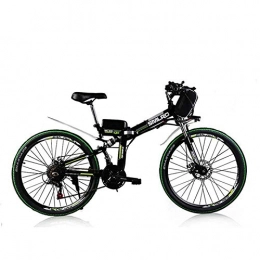 MERRYHE Folding Electric Mountain Bike MERRYHE Folding Electric Bicycle Mountain Road Bicycle Adult 26 Inch Moped City Power Bicycle 48V Lithium Battery, Black-Retro wire wheel