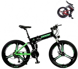 MG Folding Electric Mountain Bike MG Electric Mountain Bikes, 26 Inch 27 Speed Folding Lithium Battery Aluminum Alloy Light and Convenient to Drive Off-Road Vehicles Suitable 6-8, A