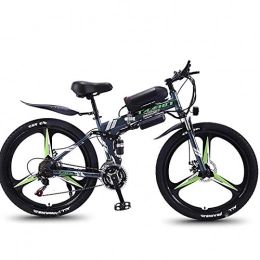 MIAOYO Bike MIAOYO Folding Electric Mountain Bike for Adults, 350W Snow Bikes, Removable 36V 8 / 10 / 13AH Commute Ebike for Mens, Full Suspension 26 Inch Electric Bicycle, Gray, 13ah