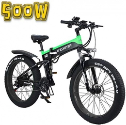 min min Bike min min Bike, Folding Electric Bicycle, 26-Inch 4.0 Fat Tire Snowmobile, 48V500W Soft Tail Bicycle, 13AH Lithium Battery for Long Life of 100Km, LCD Display / LED Headlights