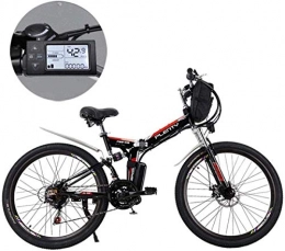 MJY Folding Electric Mountain Bike MJY Electric Mountain Bikes, 24 inch Removable Lithium Battery Mountain Electric Folding Bicycle with Hanging Bag Three Riding Modes Suitable 6-20, 15ah / 720Wh