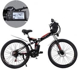 MJY Folding Electric Mountain Bike MJY Electric Mountain Bikes, 24 inch Removable Lithium Battery Mountain Electric Folding Bicycle with Hanging Bag Three Riding Modes Suitable 6-20, A, 18ah / 864Wh