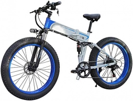 MQJ Bike MQJ Ebikes E-Bike Folding 7 Speed Electric Mountain Bike for Adults, 26" Electric Bicycle / Commute Ebike with 350W Motor, 3 Mode LCD Display for Adults City Commuting Outdoor Cycling, Blue, 1
