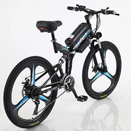 MRXW Folding Electric Mountain Bike MRXW 26-inch 21-speed long-endurance electric folding bicycle, lithium-bike bicycles to assist mountain bikes, 36V 350W 13Ah Removable Lithium-Ion Battery Mountain Ebike for Men's, black, 13AH