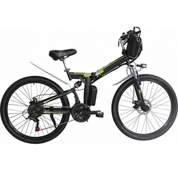 YUNLILI Folding Electric Mountain Bike Multi-purpose Electric Mountain Bike Portable Folding E-Bike Adults Electric Bike 26 inches Fat Tire 36V 10Ah Hidden Removable Lithium Battery for Mobility Assistance Travel Outdoor ( Color : Green )