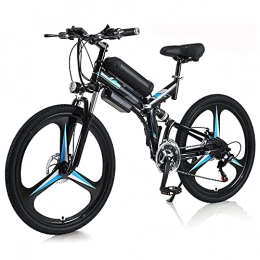 YUNLILI Folding Electric Mountain Bike Multi-purpose Unisex Adult Electric Bike 350W Folding Bike 36V 10A Lithium-Ion Battery 26" Mountain E-Bike 21-Speed Transmission System 3 Riding Modes for Outdoor Cycling Travel Work Out Black