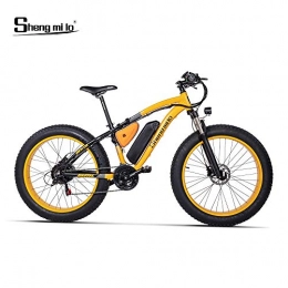 Shengmilo Folding Electric Mountain Bike MX 02 Electric Bicycle 26'' Electric Mountain Bike With 48V Lithium-Ion Battery With BAFANG 500W Powerful Motor, Shimano TX55 / 7 Speed Pull (yellow)