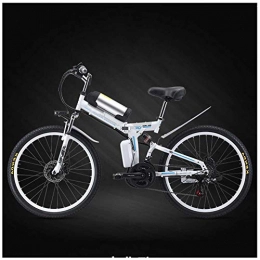 MXYPF Bike MXYPF Electric Mountain Bike, 26-inch Off-road Electric Bike 500w, 48v / 20ah High-efficiency Lithium Battery-High Carbon Steel Folding Frame-Hydraulic Disc Brake (white)