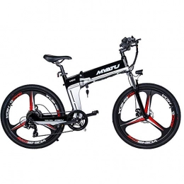 MYATU Electric Mountain Bicycle 26" Folding City E Bike for Adults 48V 250W 8AH Fat Tire Magnesium Alloy Full Suspension
