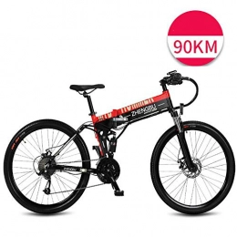 MYYDD Folding Electric Mountain Bike MYYDD Electric Bike 48V 240W Men Folding Ebike 27 Speeds Mountain&Road Bicycle with 26inch Tire, Disc Brakes and 48V 10Ah Lithium Battery, A