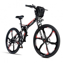 MYYDD Folding Electric Mountain Bike MYYDD Electric Bike 48V 350W Men Folding Ebike 21 Speeds Mountain&Road Bicycle with 90-110KM Long-Range, Dual Disc Brake and LCD Display, A