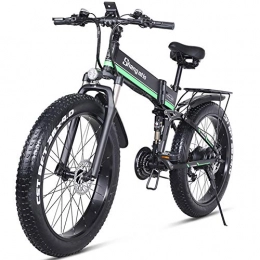 MZBZYU Folding Electric Mountain Bike MZBZYU Electric Bike Bicycle Moped with Front Rear Disk Brake 1000W for Cycling Outdoor, 150Kg Max Load (Black)