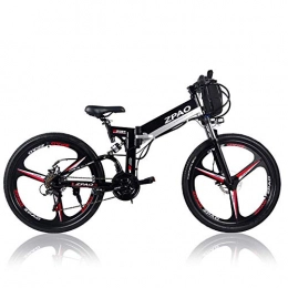 N / A Folding Electric Mountain Bike N / A KB26 26 Inch Folding Electric Bicycle, 48V 10.4Ah Lithium Battery, 350W Mountain Bike, 5 Grade Pedal Assist, Suspension Fork, Black Dual Battery