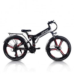 N / A Folding Electric Mountain Bike N / A KB26 26 Inch Folding Electric Bicycle, 48V 10.4Ah Lithium Battery, 350W Mountain Bike, 5 Grade Pedal Assist, Suspension Fork (Black Integrated Wheel)