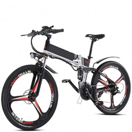 N / A Folding Electric Mountain Bike N / A Mall Foldable Electric Bike 26'' Mountain Adult E Bike Beach Snow Bike Bicycle Wheel 2.0 Tire with 300w Motor and 48v / 12.5ah Lithium Battery 21-speed Gear