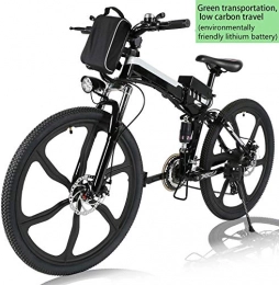 NAYY 26 inch Urban Commuter Electric Bike Folding Mountain E-Bike 21 Speed 36V 8A Lithium Battery Electric Bicycle for Adult Teen (Color : Black)