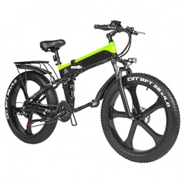 NMVB Folding Electric Mountain Bike NMVB Folded Electric Bicycle 1000W Fat Tire Electronic Bikes 21-Speed Mountain Electrical Bicycle with Pedal Assist for Adults Women Men