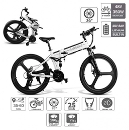 No branded Bike No branded 26 Inch Folding Electric Bicycle for Men Adults, 350W 25km / h City / Trekking / Mountain Bikes with Aluminum Alloy 48V 8AH Lithium Battery SHIMANO 7 Speed [EU STOCK
