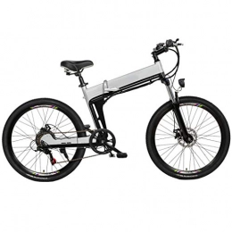 NYPB Folding Electric Mountain Bike NYPB Folding Electric Bike, Front & Rear Disc Brake with LED Headlights and 3 Modes 350W Motor Removable 48V 5AH / 10AH / 12.8AH Lithium-Ion Battery Unisex Bicycle, Silver A, 48V5AH 350W