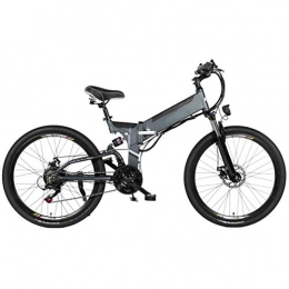 NYPB Folding Electric Mountain Bike NYPB Folding Electric Bike, with Removable 48V 8AH, 10AH, 12.8AH Lithium-Ion Battery Seat Adjustable with Shock Damper Suitable For Sports Outdoor Unisex Bicycle, Gray, 48V5AH 350W
