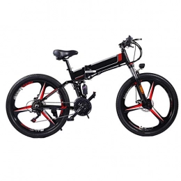 NYPB Folding Electric Mountain Bike NYPB Folding Electric Bikes for Adults, E Bikes 350W Motor 48V 8 / 10 / 12.8Ah Rechargeable Lithium Battery, Seat Adjustable 26 inches Pneumatic Tires, Black A, 48V 10Ah