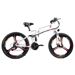 NYPB Bike NYPB Folding Electric Bikes for Adults, E Bikes 350WMotor 48V 8 / 10 / 12.8Ah Rechargeable Lithium Battery, Seat Adjustable 26inchesPneumatic Tires, White A, 48V 12.8Ah