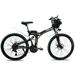Oito Electric Mountain Bike Bicycle Foldaway Lithium Battery Carbon Steel Frame LED Light Mechanical Disc Brake Intelligent Brushless Toothed Motor,Black,36V10AH350W