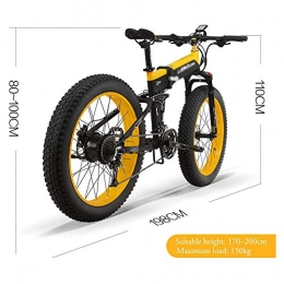 ONLYU Bike ONLYU 48V10ah 500W Powerful Electric Bike with 26 '' 4.0 Fat Tire E-Bike Snow, 27 Speed Folding Electric Bike for Adult Outdoor Cycling, Orange