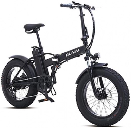 Oulida Folding Electric Mountain Bike Oulida Electric bicycle, 20 inches 500W foldable electric bicycle snow mountain bike, with the rear seat, and a lithium battery with 48V 15AH disc brake (black) woo (Color : -, Size : -)