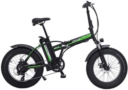 Oulida Folding Electric Mountain Bike Oulida Electric bicycle, Electric bicycle 20 inches of snow, fat 4.0 tire, 48V 15Ah power lithium battery, power-assisted bicycle, mountain bike woo (Color : Black, Size : 15Ah)