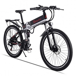 Oulida Bike Oulida Electric bicycle, Electric bicycle - the foldable portable electric bicycles, to the suspension before work and leisure, neutral assisted bicycle pedal, 350W / 48V (black (500W)) woo