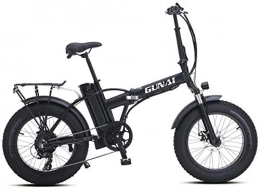 Oulida Folding Electric Mountain Bike Oulida Electric bicycle, Electric snow bike 500W 20 inch folding mountain bike, with a disc brake and a lithium battery 48V 15AH woo (Color : Black, Size : -)