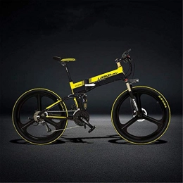 Oulida Bike Oulida Electric bicycle, XT750-S 26 inch folding electric bicycle hydraulic disc brake, 400W motor, battery top brands, long life, 5 auxiliary pedals woo (Color : Black Yellow, Size : 10.4Ah)