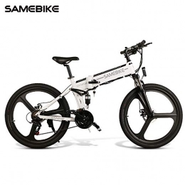 OUXI Bike OUXI Adults LO26 Moped Electric Bike 26 Inch Smart Folding E-bike 48V 10.4AH 350W Motor Mountain Bicycle For Men (White)
