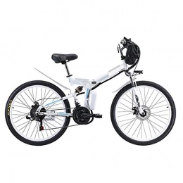 Pc-Glq Folding Electric Mountain Bike Pc-Glq 24 / 26" 350 / 500W Electric Bicycle Sporting Shimano 21 Speed Gear Ebike Brushless Gear Motor with Removable Waterproof Large Capacity 48V Lithium Battery And Battery Charger, White, 13A