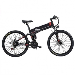Pc-Glq Bike Pc-Glq 26'' Electric Bike, Folding Electric Mountain Bike with 48V 10Ah Lithium-Ion Battery, 350 Motor Premium Full Suspension And 21 Speed Gears, Lightweight Aluminum Frame, Black