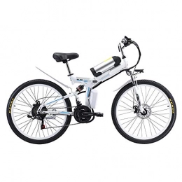 Pc-Glq Bike Pc-Glq 26'' Folding Electric Mountain Bike with Removable 48V 8AH Lithium-Ion Battery 350W Motor Electric Bike E-Bike 21 Speed Gear And Three Working Modes, White