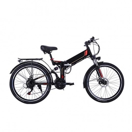 Pc-Glq Bike Pc-Glq 26 Inch Electric Bike Folding Mountain E-Bike 21 Speed 36V 8A / 10A Removable Lithium Battery Electric Bicycle for Adult 300W Motor High Carbon Steel Material, Black